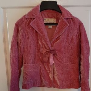 Gorgeous girls pink velvet jacket